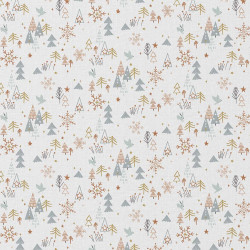 Printed Cotton ENIDE White / Brown Sugar